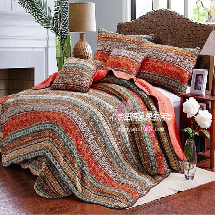 3 шт. бирюзовое хлопковое постельное белье в стиле бохо|turquoise quilt|patchwork quilthandmade