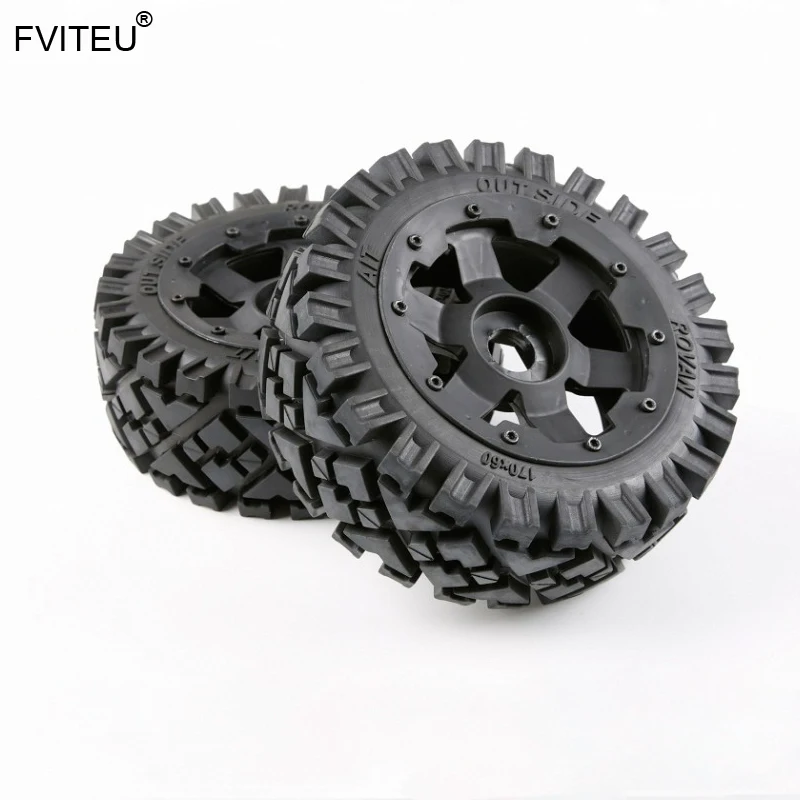 

FVITEU полный резиновый передний вездеход колеса шины наборы для 1/5 HPI BAJA 5B Rovan King Motor