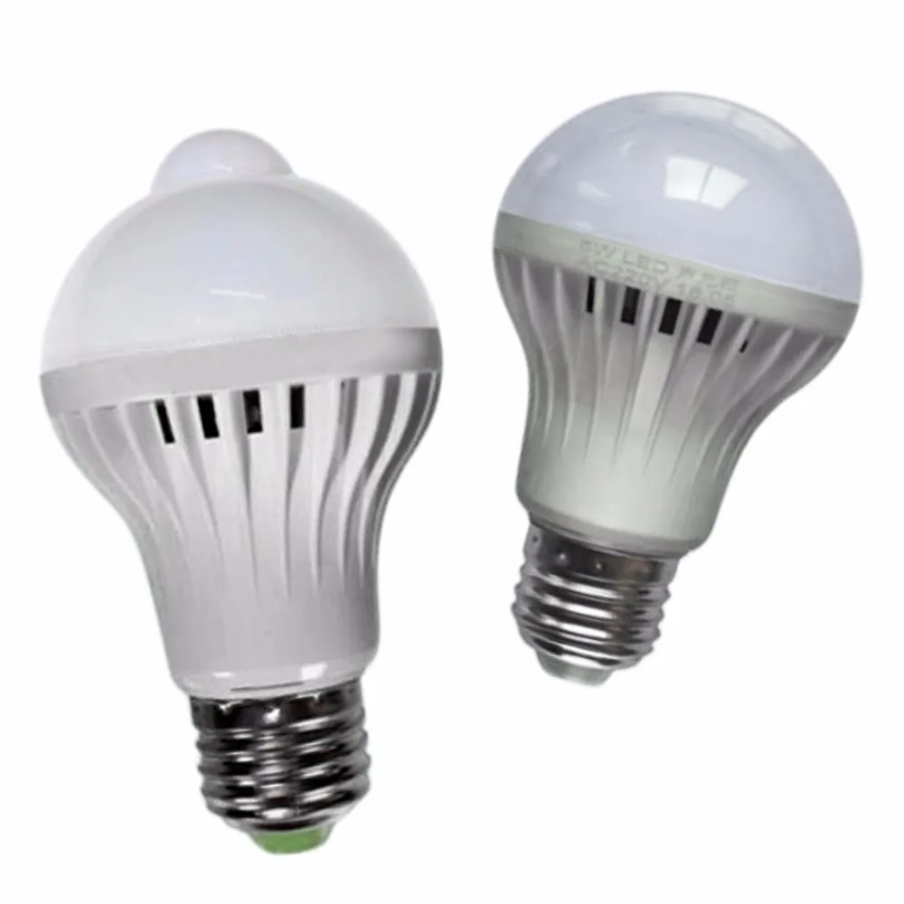 E27 светодиодный ночник с датчиком движения светодиодная лампочка 3 Вт 5 7 9 12 белый