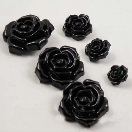 

10pcs/lot Romantic Black Rose Button Craft Buttons for Garment Scrapbooking Sewing Accessories(KK-1412)