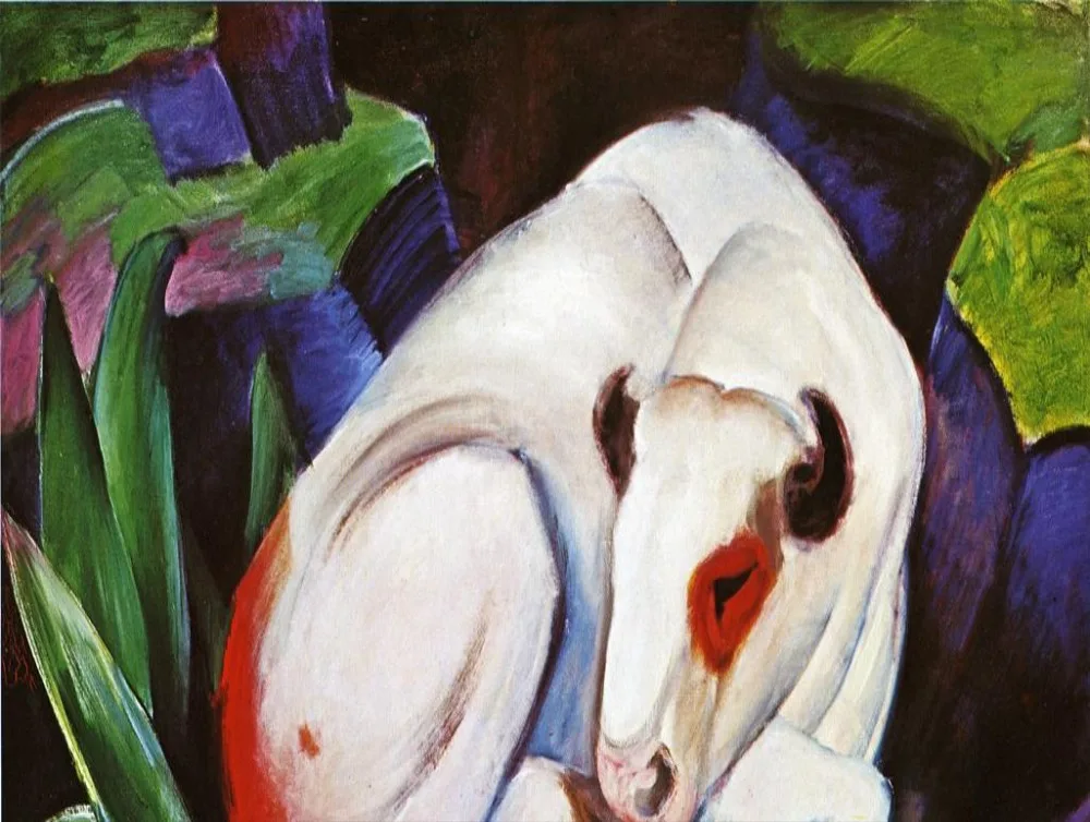 

High quality Oil painting Canvas Reproductions The Steer aka The Bull 1911 By Franz Marc hand painted