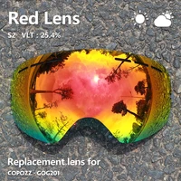 copozz 201 lens ski goggles lens for anti fog uv400 big spherical ski glasses snow goggles eyewear lenses replacementlens only