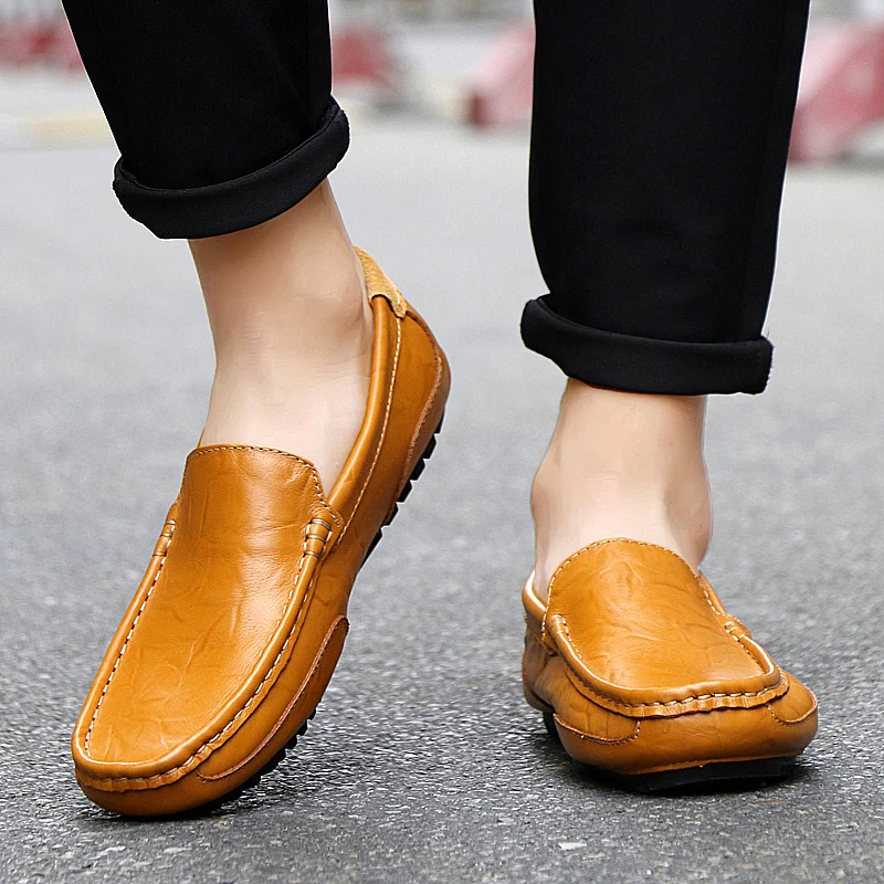 Удобная мужская обувь из коровьей кожи повседневная Chaussures лоферы Мужская без