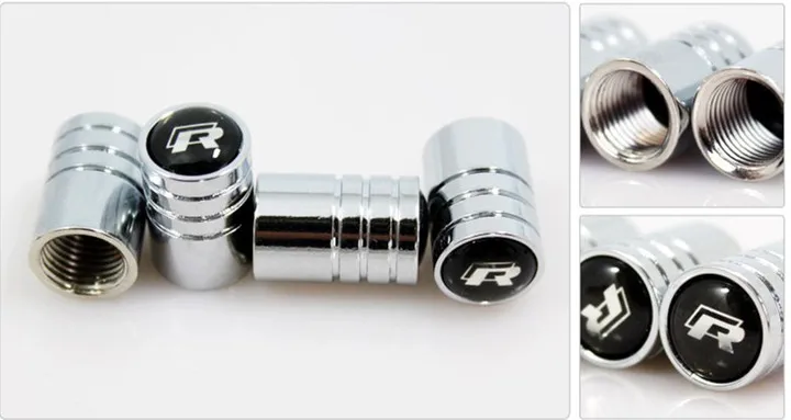 4 шт./компл. Металл Хром R шин клапан шапки подходит для VW Volkswage линии Polo Passat B5 B6