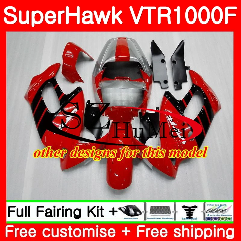 Комплект обтекателей для HONDA SuperHawk серебристо серого цвета VTR1000F 97 02 03 04 05 108SH21 VTR1000 F