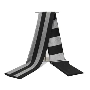 Новинка, мужские Модные серые клетчатые осенне-зимние шарфы, мужской шерстяной классический теплый шейный платок с кисточками