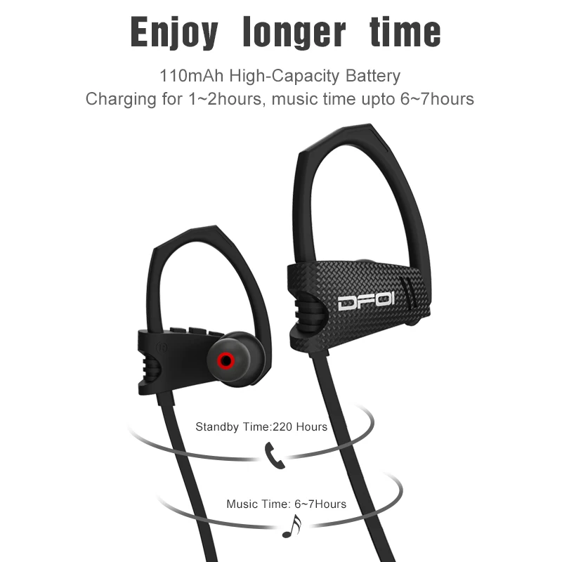 Беспроводные наушники Bluetooth водостойкие спортивные для телефона с микрофоном