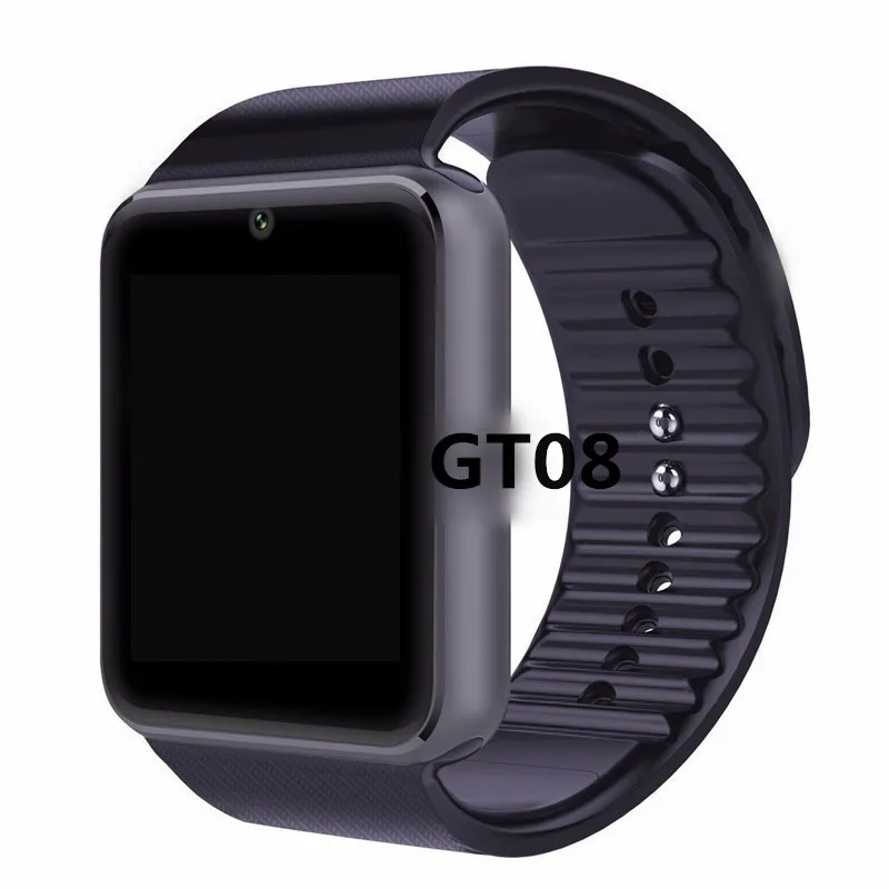 Black HIXANNY Bluetooth GT08 умные часы телефон лучшие умные часы Sim карта камера умные часы для Apple часы iphone Android - Цвет: Black