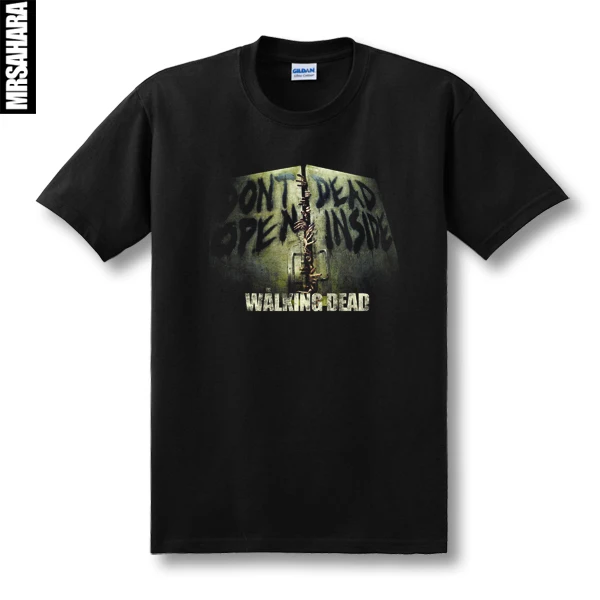 new 2015 fashion the walking dead don't open inside print letters couple clothes clothing hombre men short-sleeve Shirts | Мужская