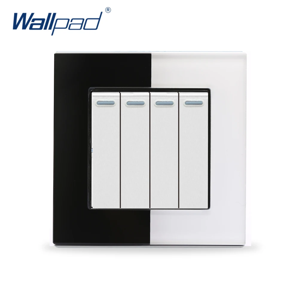 4 кнопочный переключатель Wallpad 110 в 250 ЕС Великобритания роскошная стеклянная