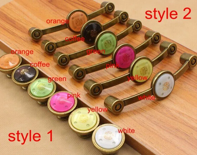

Vintage Bronze Crystal Cabinet Knobs and Handles Vintage Furniture Knobs