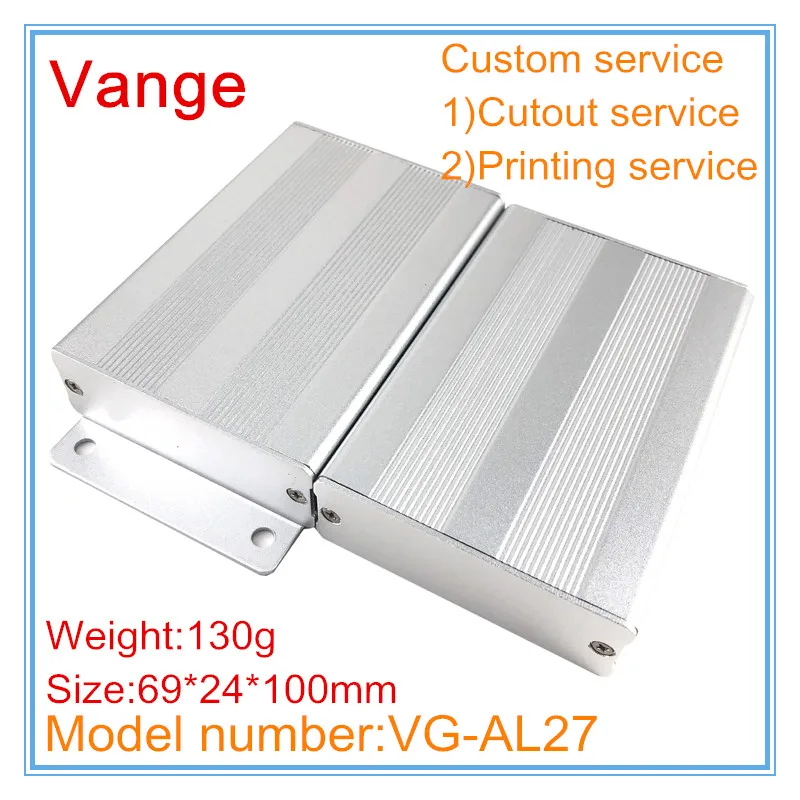 1 шт./лот серебристый Пескоструйный алюминиевый корпус 6063-T5 diy 69*24*100 мм для