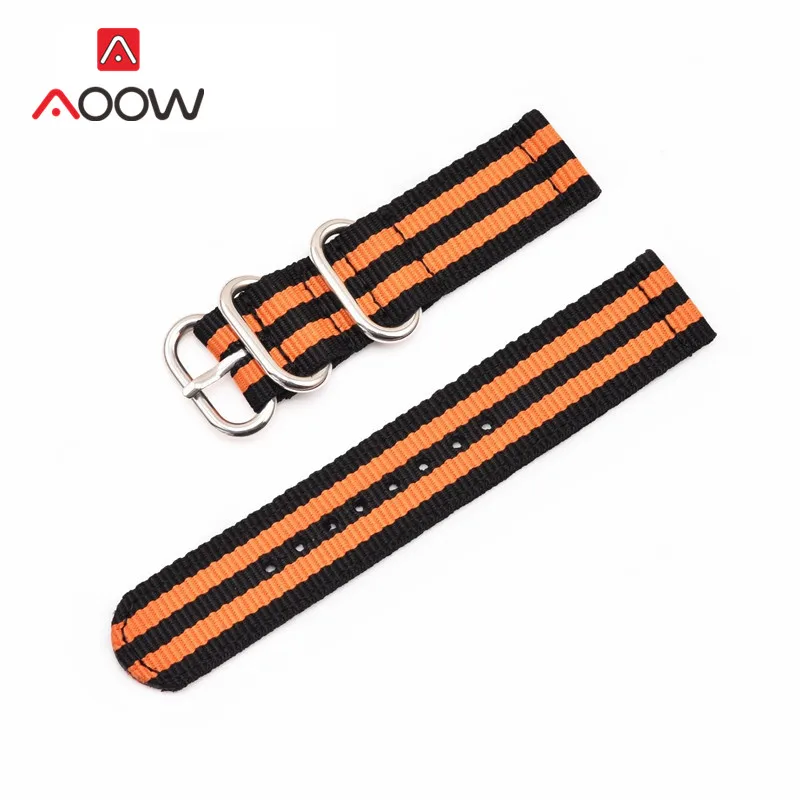 Black Orange s Тканый нейлоновый ремешок Nato 18 мм 20 мм 22 мм 24 мм для samsung Galaxy Watch Active 42 мм 46 мм Amazfit сменный Браслет из ткани - Цвет ремешка: Black Orange s