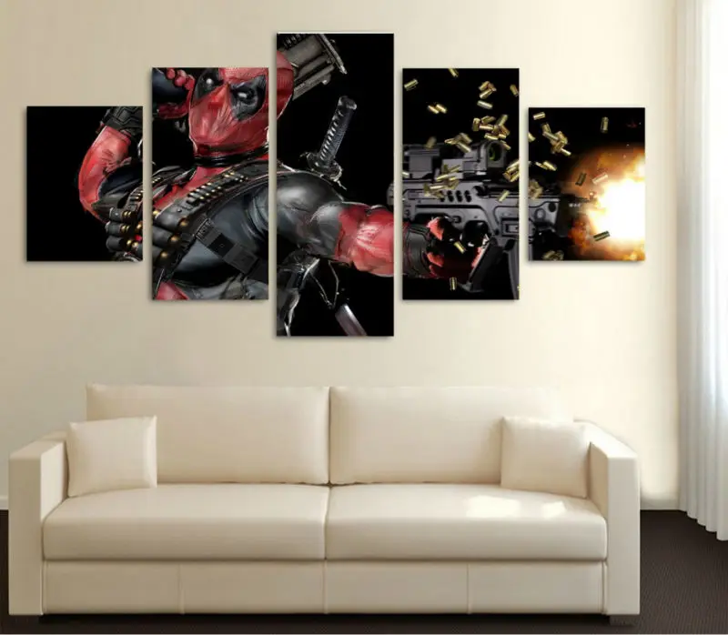 HD печатная маска Дэдпул пистолет автоматическая живопись холст печать декор