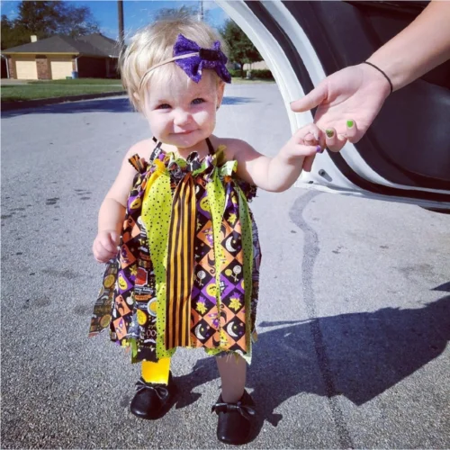2018 New Toddler Halloween Dress Kid Baby Girl Strap Halter Series Evening Party Infant Outfit Children Sundress | Детская одежда и