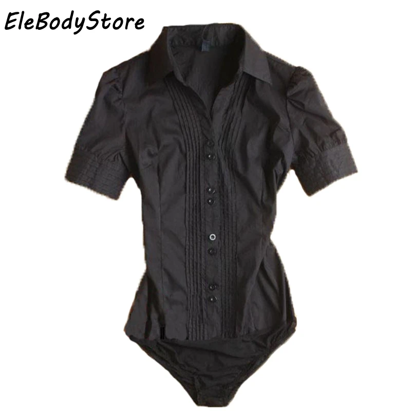 short sleeve Боди рубашка женские блузки блуза на каждый день рубашки белый черный синий цвет длинный рукав топы официльная плюс размер одежда - Цвет: short sleeve