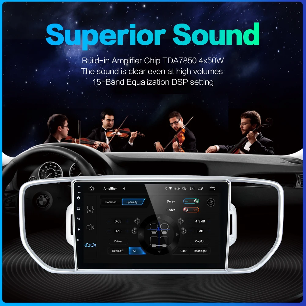 Dasaita " автомобиль Multimidia Android 9,0 для Kia Sportage стерео Bluetooth GPS HDMI MAX6 4 Гб ram