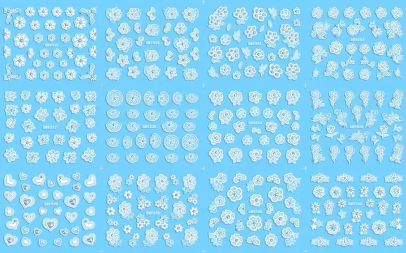 YA LI золото/серебро 3d стикер для дизайна ногтей Наклейка для ногтей Сердце Бабочка и цветок с украшения со стразами DIY украшения