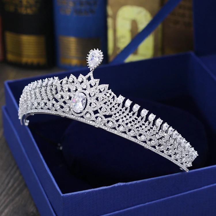 Fashion luxurious retro crystal Paved CZ zircon Princess crown wedding bride dinner banquet Beauty tiaras jewelry free shipping | Украшения