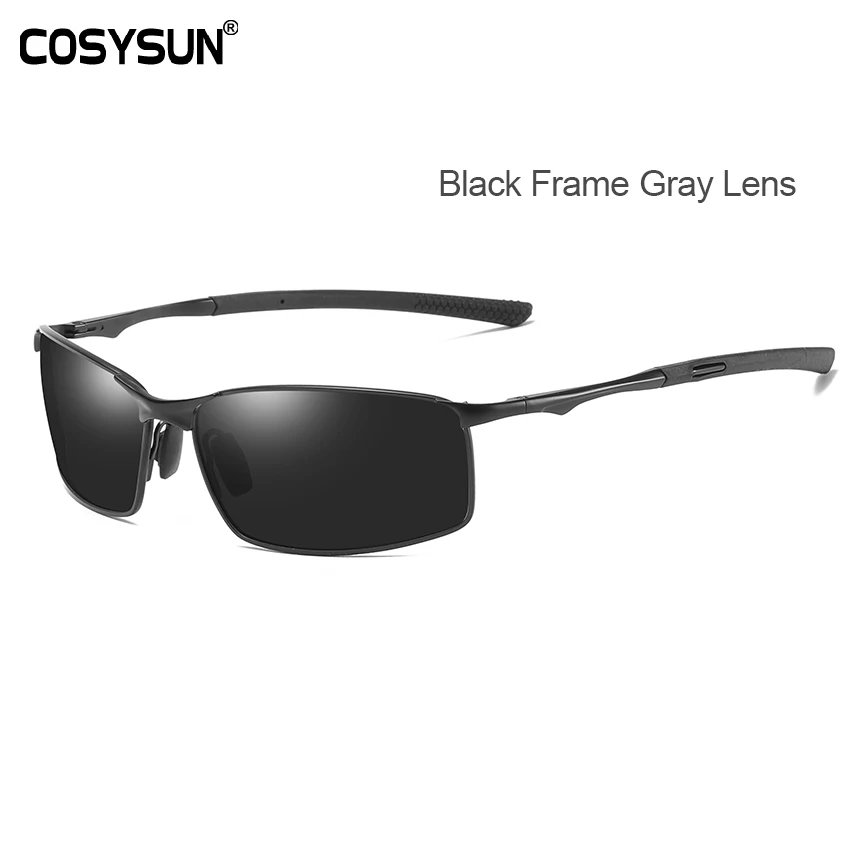 Black Gray HD поляризованные фотохромные солнцезащитные очки, мужские брендовые солнцезащитные очки для вождения, рыбалки, мужские защитные очки для вождения, Oculos gafas de sol - Цвет линз: Black Gray