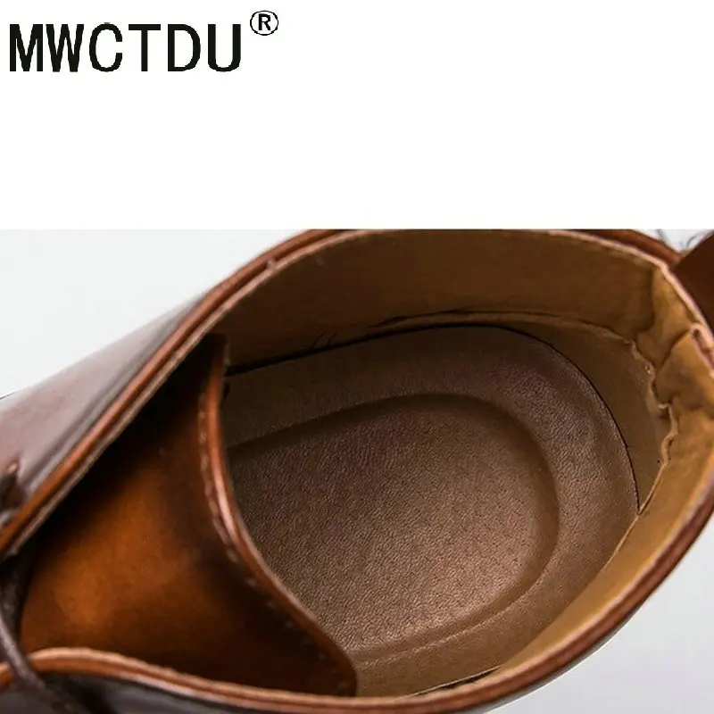 MWCTDU/Рождественская роскошная мужская одежда для бизнеса; модельные ботинки; винтажные брендовые коричневые ботинки «Челси» с острым носком на шнуровке; botas hombre