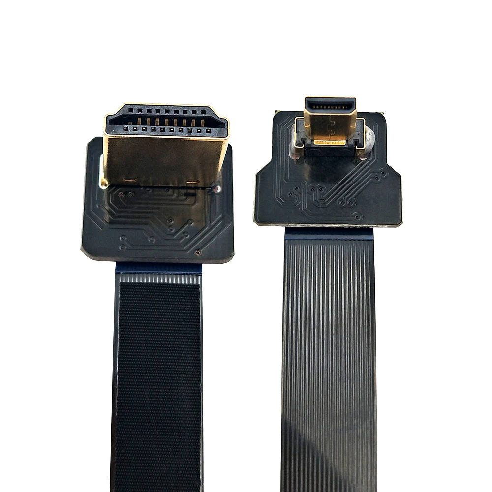 DANSPEED 90 градусов вниз угловой FPV мужчин и M/M HDMI 1 4 микро плоский кабель для камеры