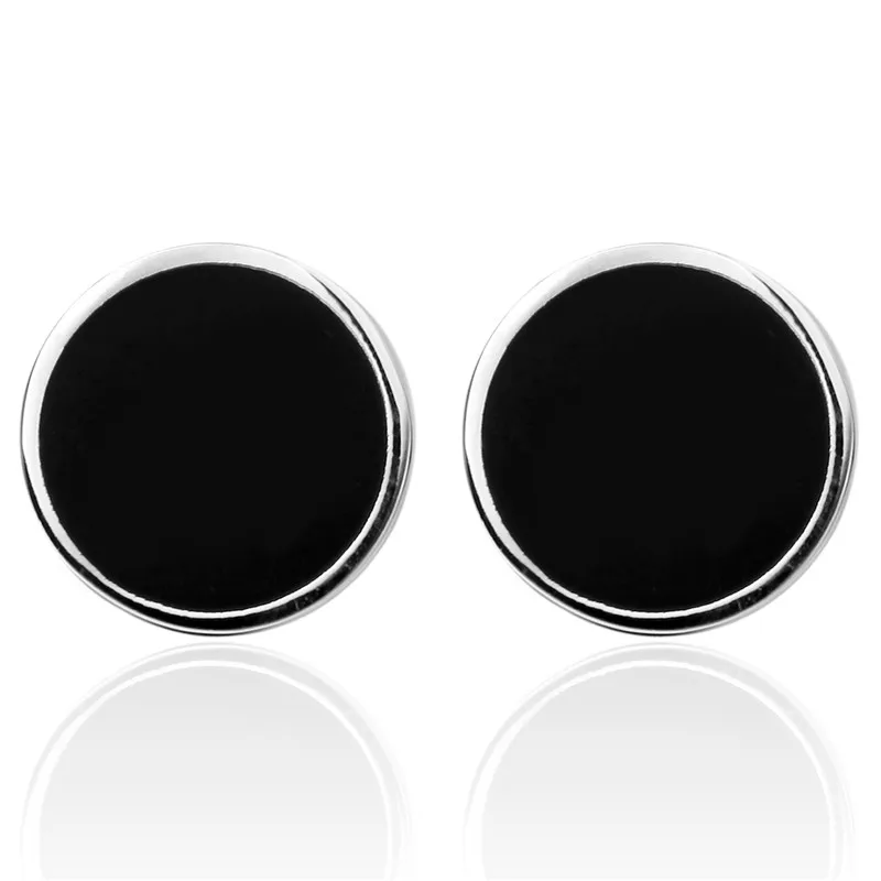 

C-MAN Luxury shirt black round Enamel cufflink for mens Brand cuff buttons cuff links High Quality abotoaduras Jewelry