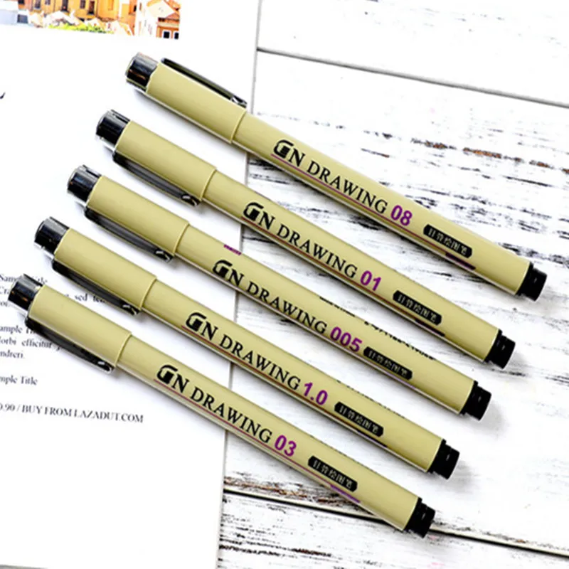 Маркеры для чернил Black Fineliner художественные маркеры водонепроницаемые товары