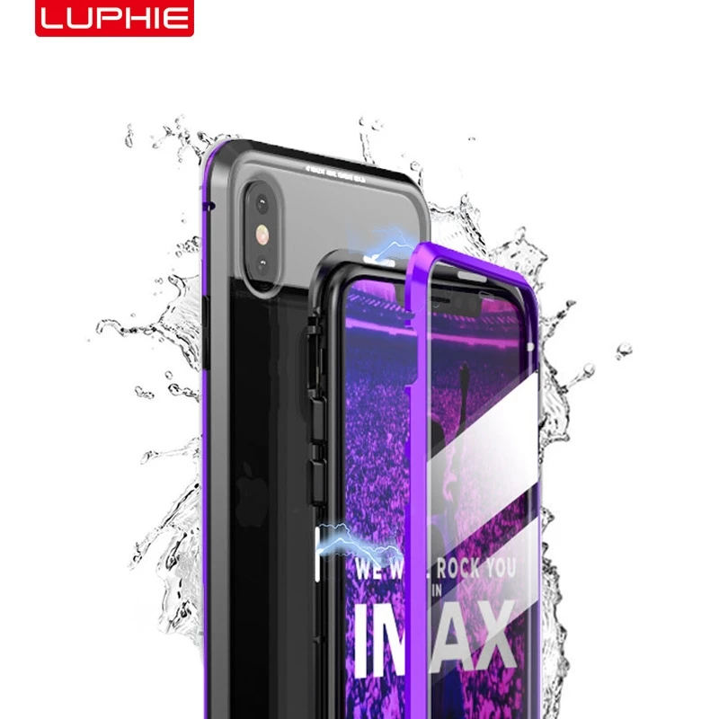 LUPHIE 360 полностью защищающий передний задний стеклянный чехол для телефона iPhone XS