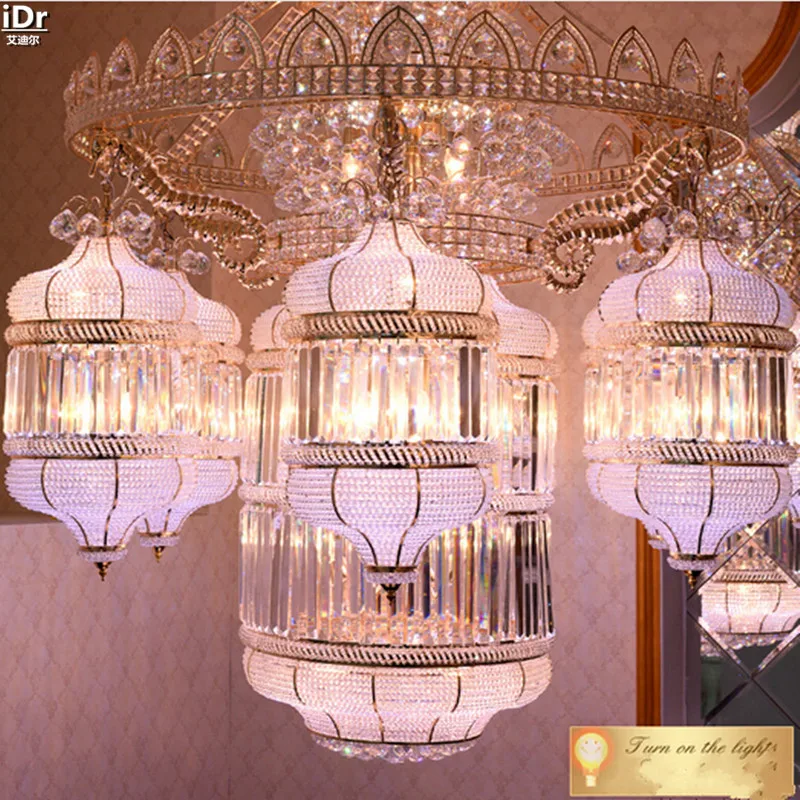 Традиционные Хрустальные Налобные фонари для лобби отеля пентхауса пола