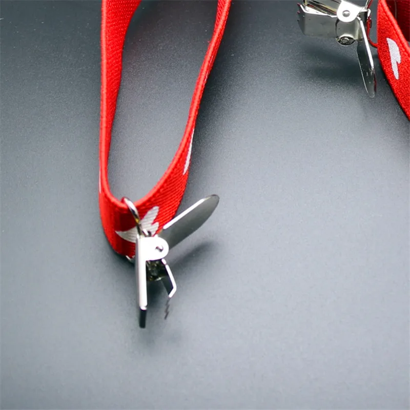 Детские красные подтяжки с милым сердцем для маленьких девочек подвесной зажим