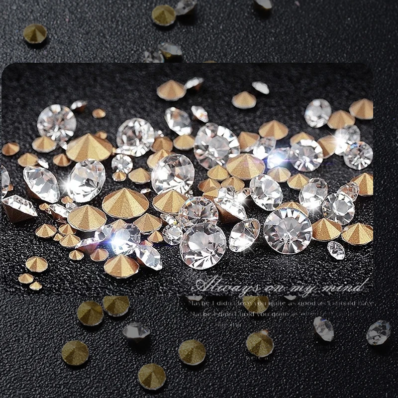 1 коробка прозрачные стразы украшения для дизайна ногтей колесо Кристальное