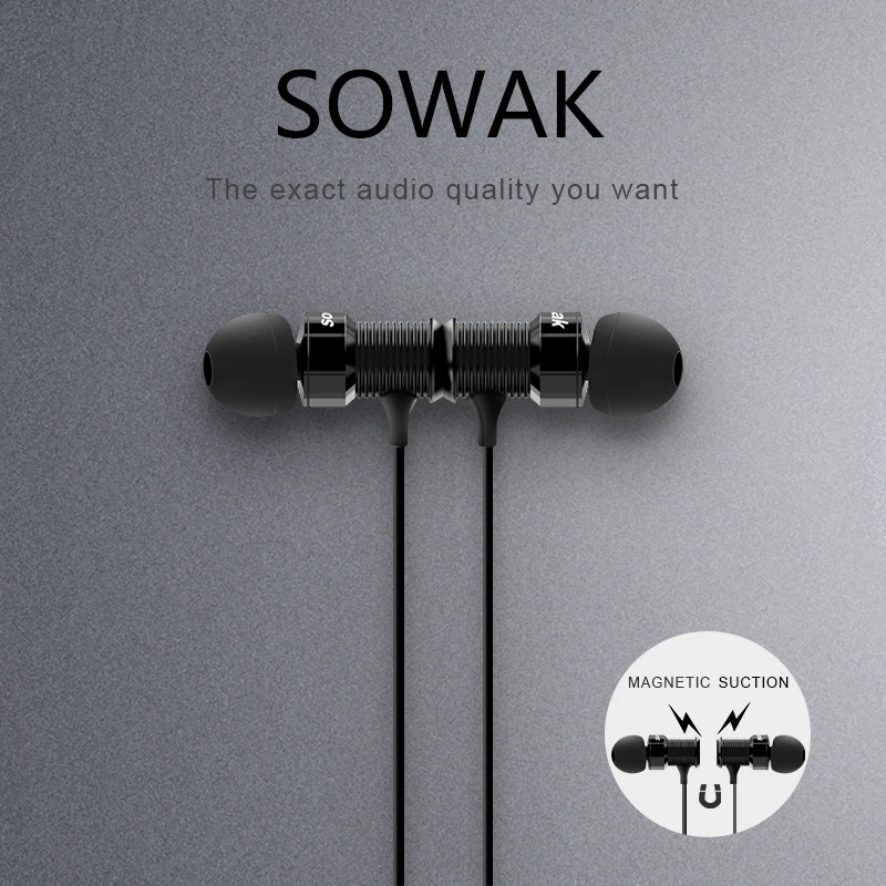 Bluetooth-наушники Sowak IPX4 с защитой от пота Спортивная стереогарнитура Bluetooth 4 1