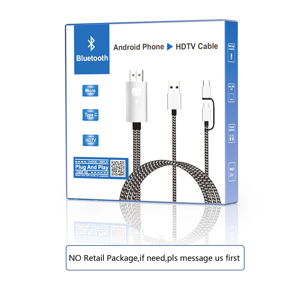 2K Bluetooth аудио Тип C Micro USB HDMI кабель HD ТВ адаптер для huawei mate 20 P9 samsung S10 S9 S8 Note 8 9 Android телефон к телевизору