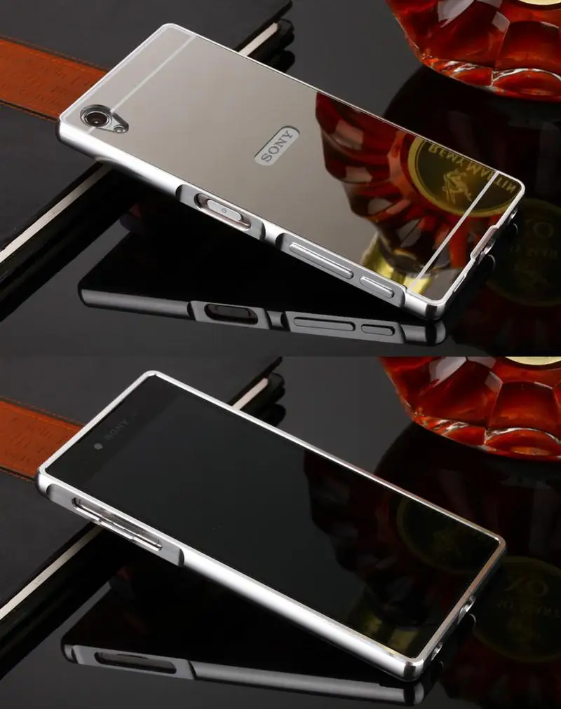 Роскошный Металлический Алюминий для Sony Xperia Z5 premium 5.5 &quotЧехол Съемный + Зеркало