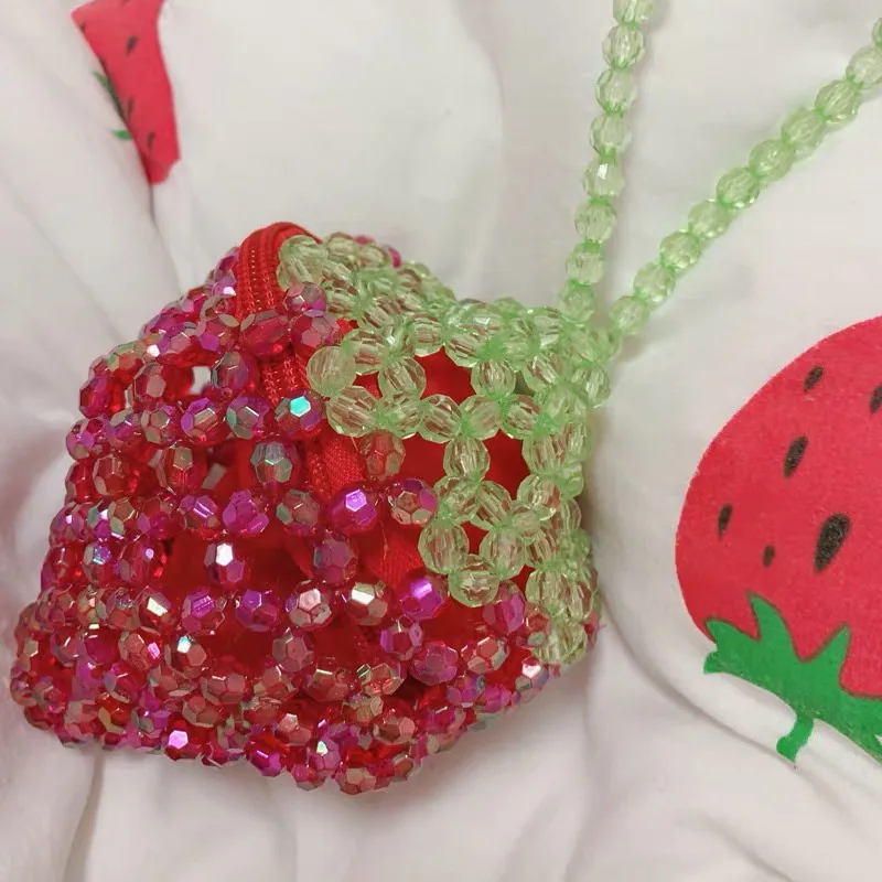 Клубника портмоне Новинка вышитые бисером сумки крошечные Мини Kawaii милые