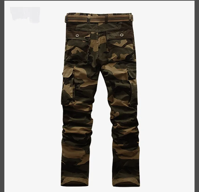 Армейские камуфляжные брюки карго в боевом стиле свободные мужские с