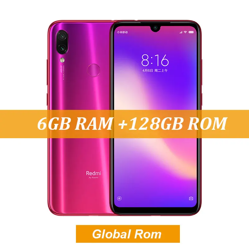 Global Rom Red Xiaomi Redmi Note 7 Pro 6 ГБ 128 ГБ 48 МП IMX 586 камера Snapdragon 675 Восьмиядерный экран 6,3 ''FHD мобильный телефон 4000 мАч - Цвет: Global Rom Red