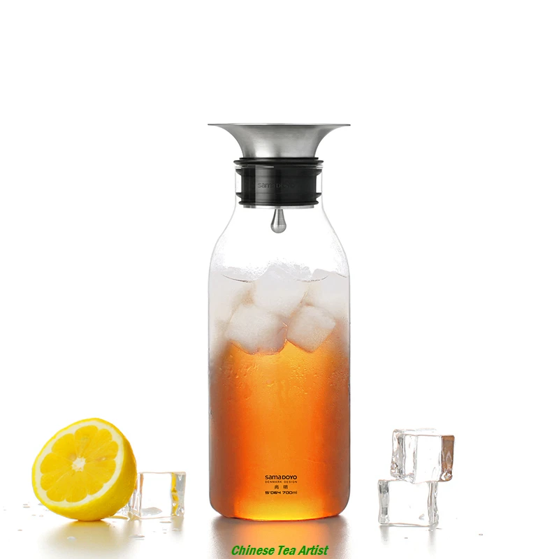 Баночка для воды из боросилированного стекла SAMADOYO с крышкой нержавеющей стали 700