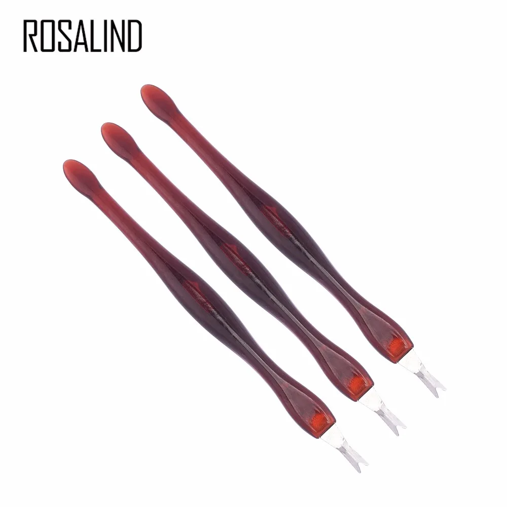 ROSALIND 3 шт./лот Толкатель для кутикулы мертвой кожи вилка маникюра удаления
