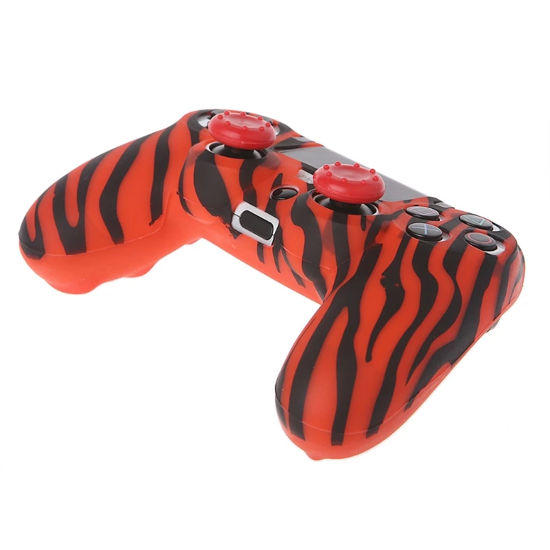 OOTDTY Zebra Stripe силиконовый чехол с 2 колпачками для джойстика Playstation 4 PS4 Pro PS4|Чехлы| |