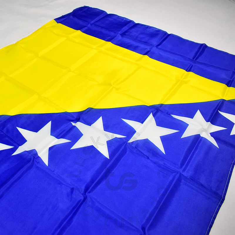 Флаг Боснии и Герцеговины размером 90*150 см для встречи, парада и вечеринки. Подвесная декорация.