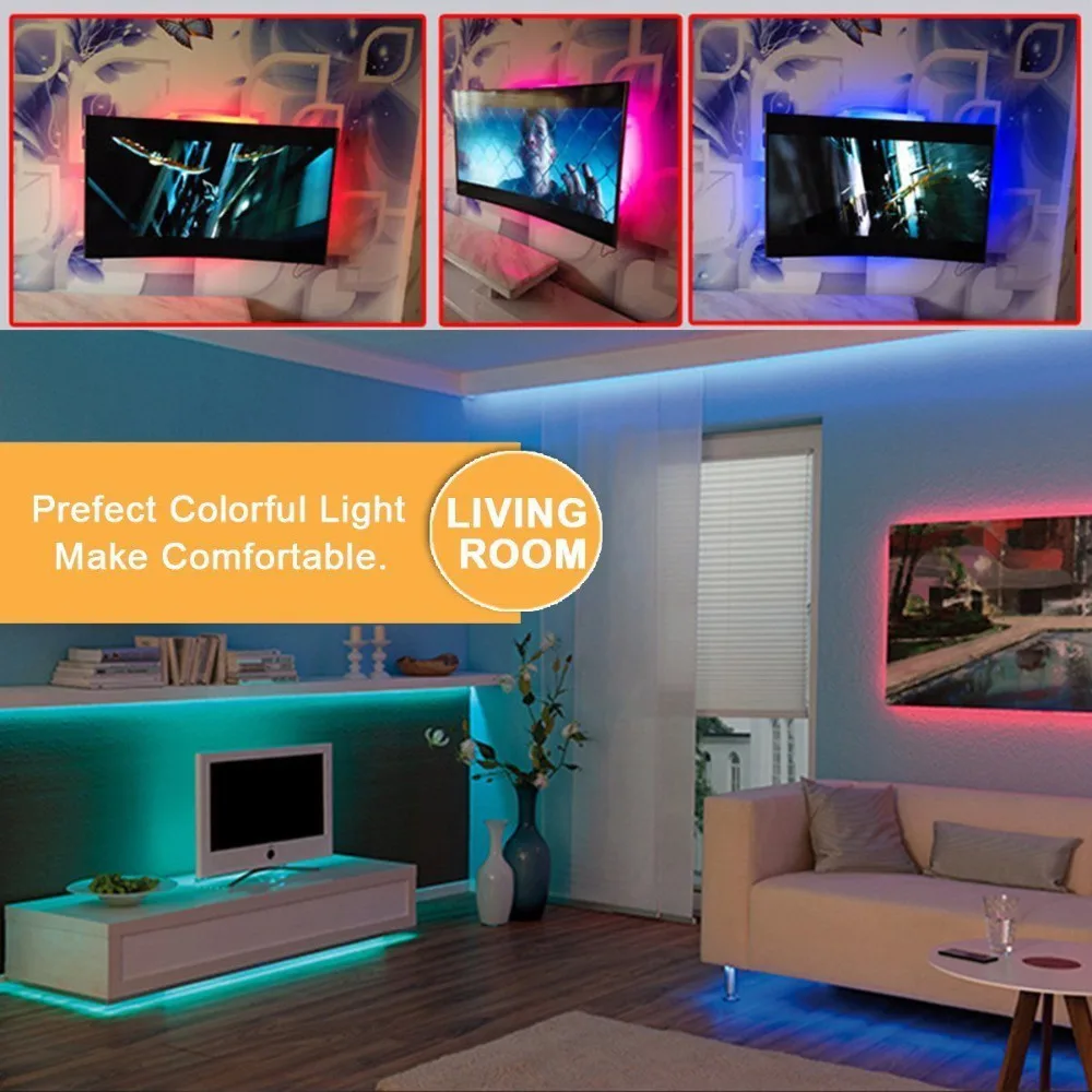 Комплекты светодиодных лент USB для ТВ-экрана монитора ПК задней панели DC 5 В 2x50 см