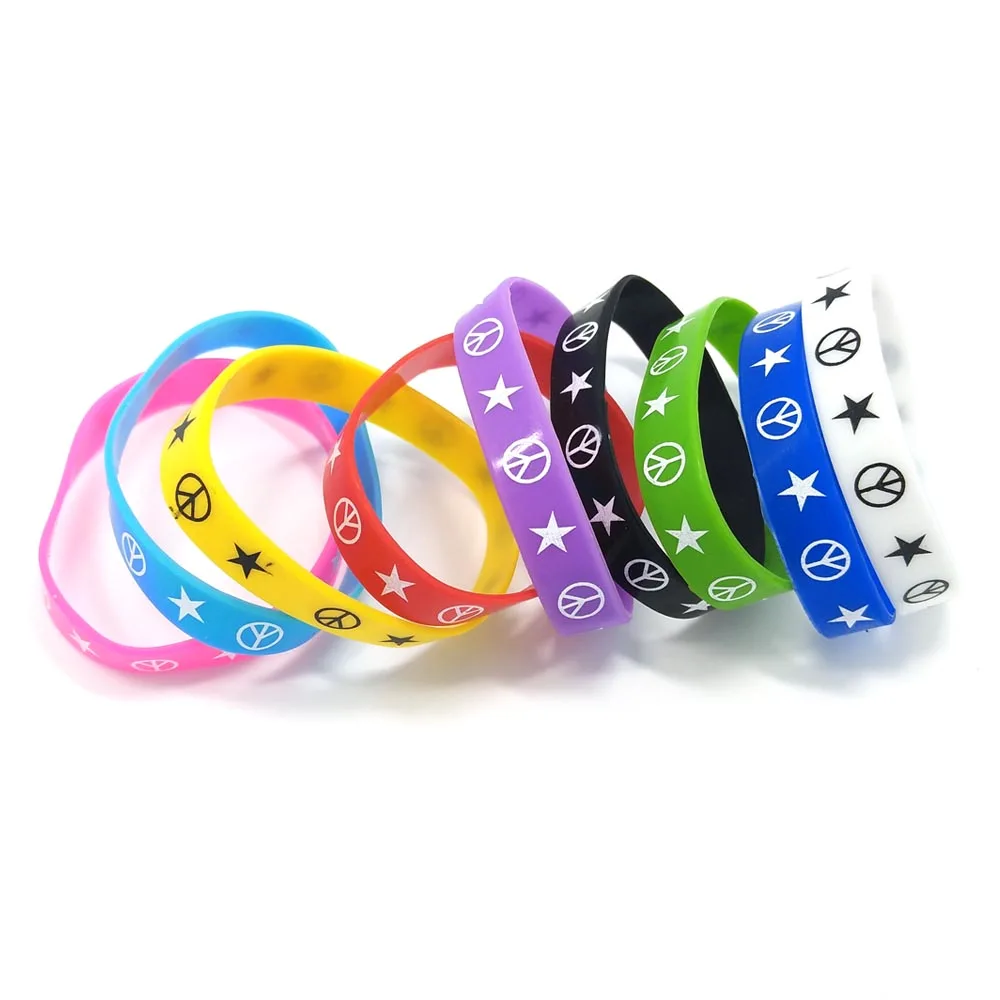 Бесплатная доставка 50 шт. браслеты из экологически чистого силикона с