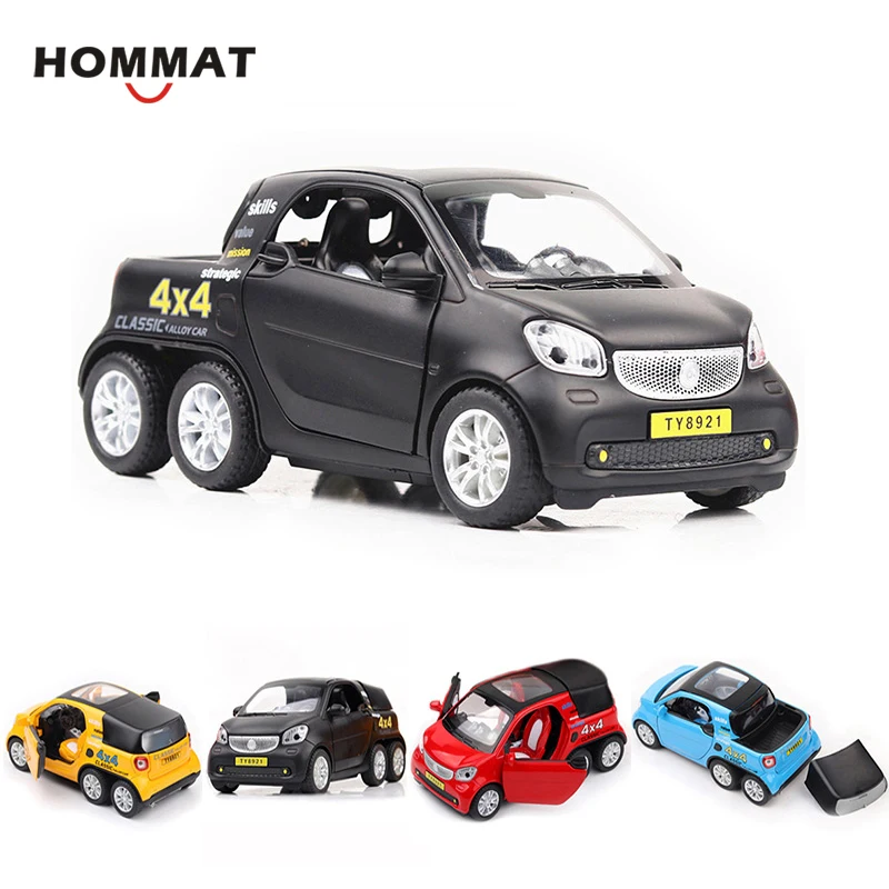 Модель автомобиля HOMMAT 1:24 Smart Fortwo 4x4 модель пикапа из сплава литой игрушечный