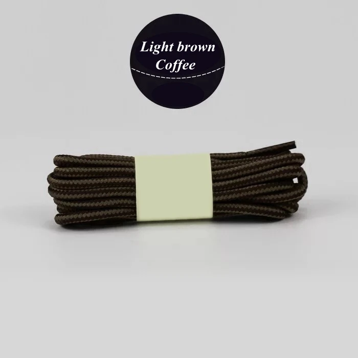 Light brown coffee 1 пара Круглый полосатый двойной Цвет шнурки для обуви унисекс кожаный ботинок шнурки на открытом воздухе спортивные шнурки для кроссовок 70/90/120/150 см Длина - Цвет: Light brown coffee