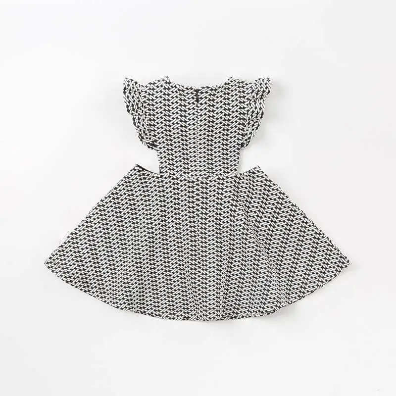 DB7632 dave bella/осенние платья без рукавов для маленьких девочек детское платье