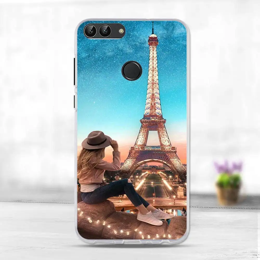 3 Чехол для huawei P Smart, милый чехол, Enjoy 7 S, силиконовый мягкий ТПУ чехол для телефона, чехол для huawei P Smart FIG-LX1, чехол - Цвет: 3
