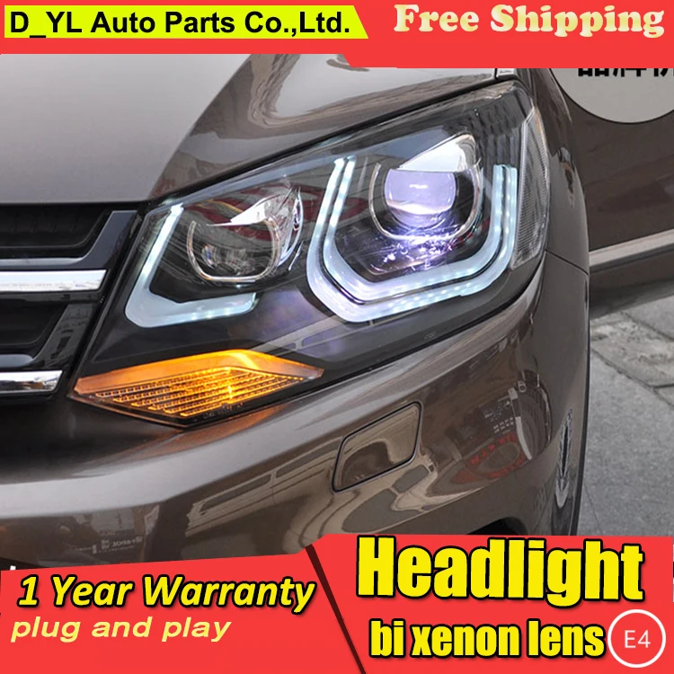D_YL автомобильный Стайлинг для фар VW Touareg 2011 2014 светодиодный ные фары DRL линзы