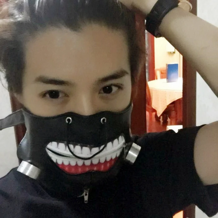 Новый аниме Токийский Гуль косплей канеки Кен реквизит молния PU Регулируемая